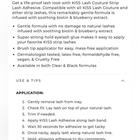 🦋$5 KISS Lash Couture Super Strong Hold Strip Lash Adhesive Clear New - Picture 7 of 7